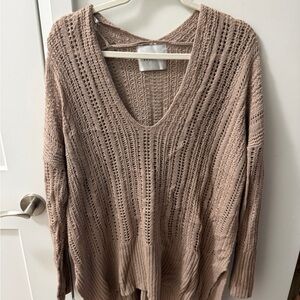 YAYA & Co V-Neck Knit Sweater - Tan